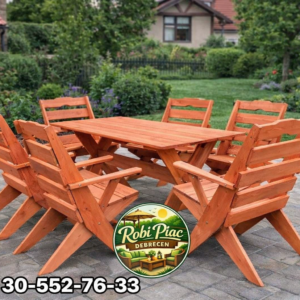 6+1 borovi fenyő összecsukható kerti Butor